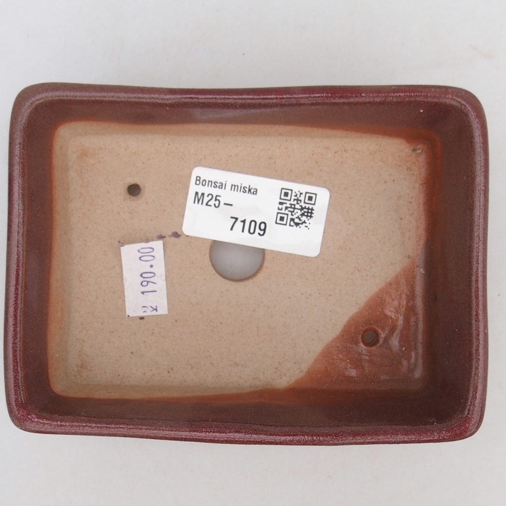 Bol à bonsaï en céramique 11,5 x 9,5 x 6 cm, couleur bordeaux