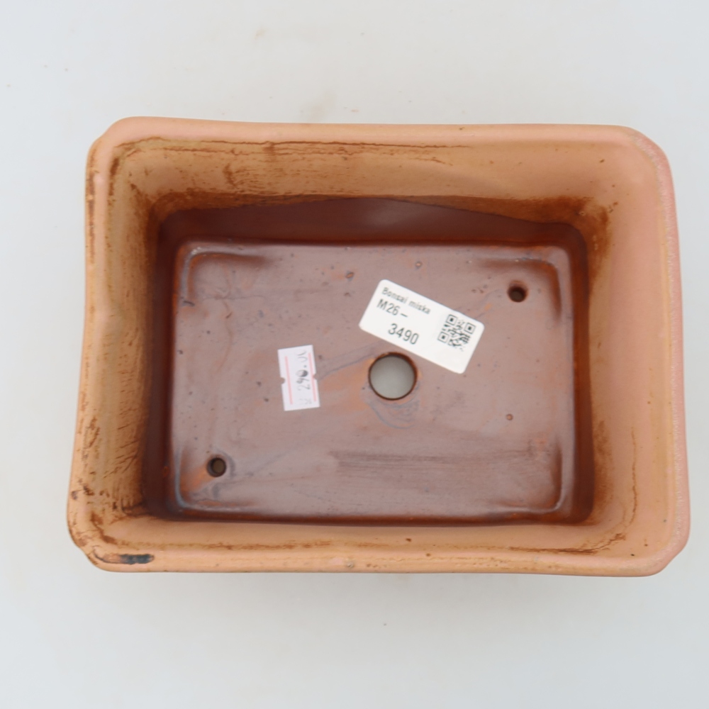 Pot à bonsaï en céramique 18 x 13,5 x 7,5 cm, couleur rose