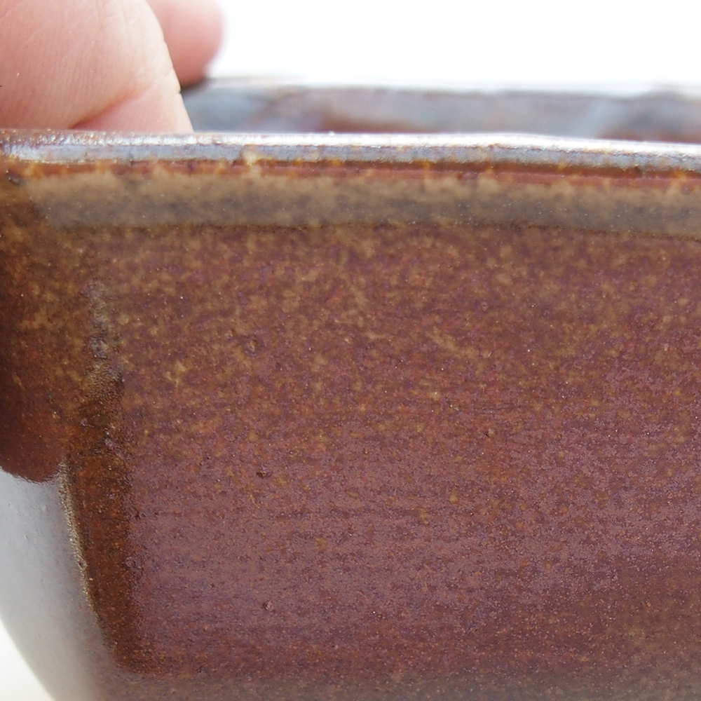 Bol à bonsaï en céramique 10 x 10 x 6 cm, brun