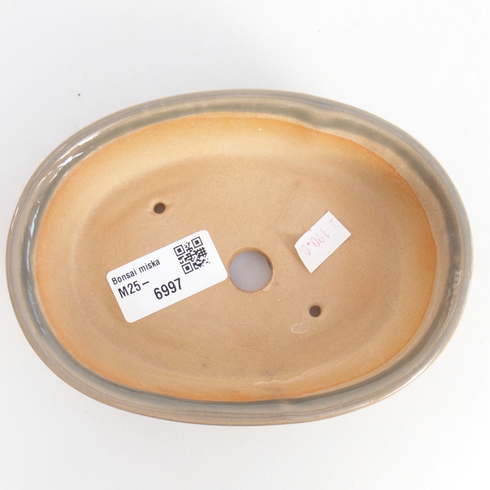 Bol à bonsaï en céramique 15 x 10,5 x 3,5 cm, gris