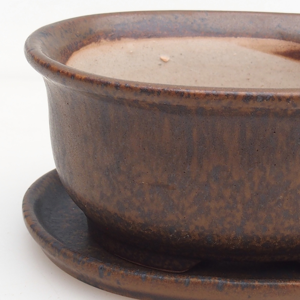 Bol bonsaï + soucoupe H11 - 11,5 x 10 x 4 cm - vert