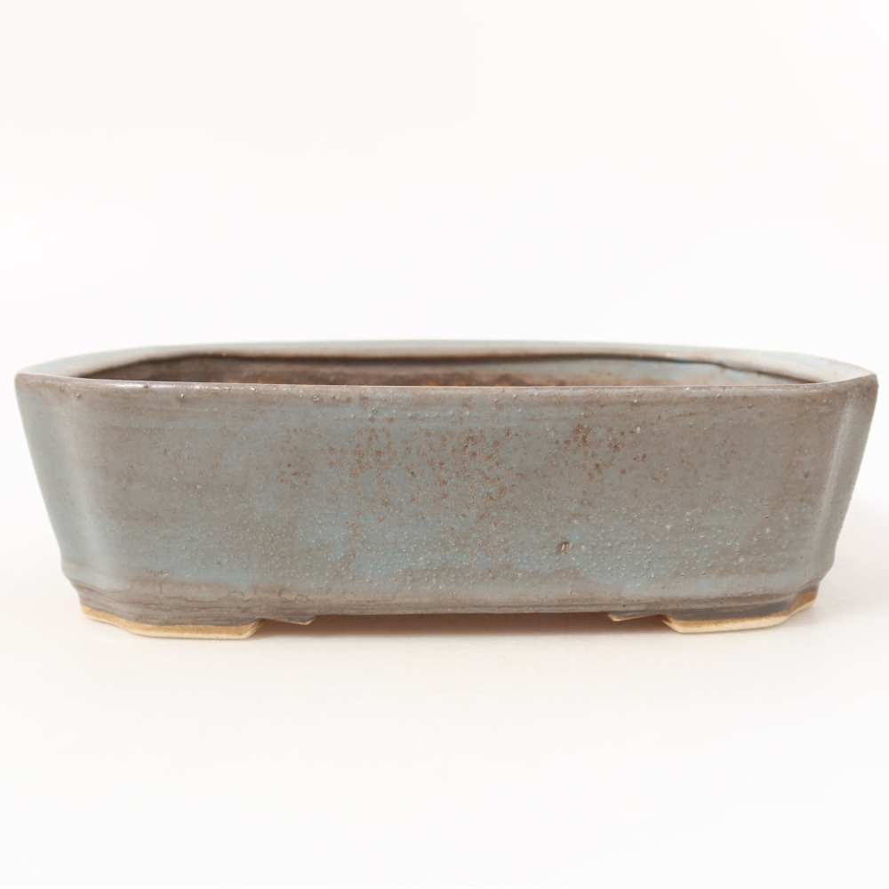 Pot à bonsaï en céramique 21,5 x 18 x 6 cm, couleur bleue