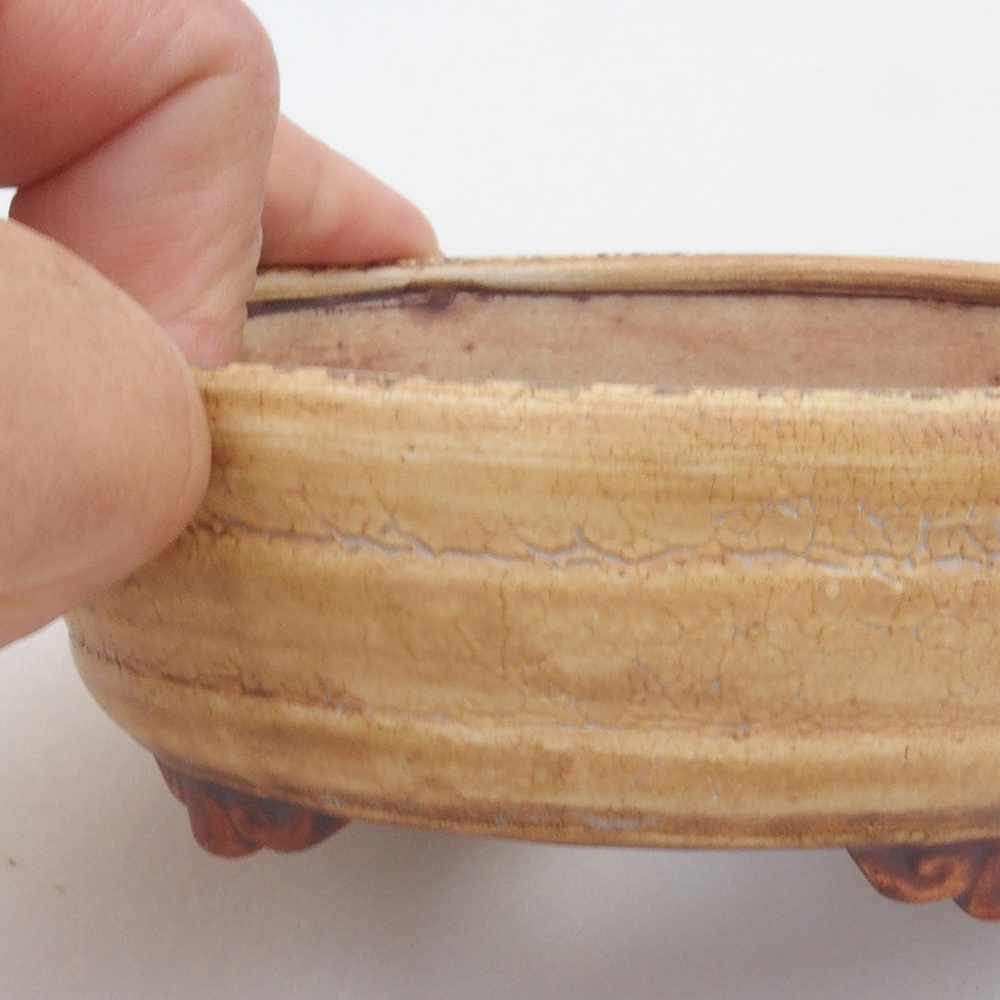 Bol à bonsaï en céramique 10 x 8,5 x 4 cm, brun