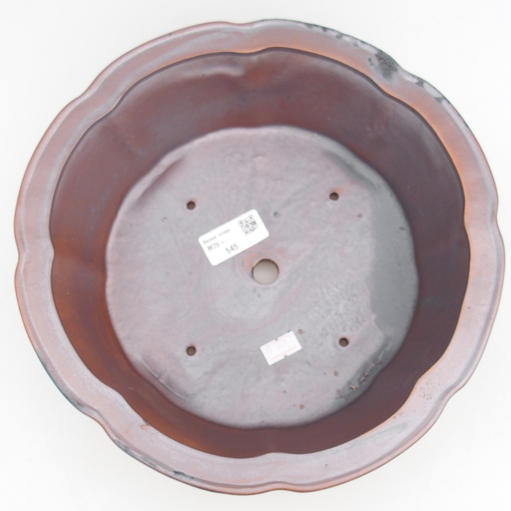 Bol à bonsaï en céramique 26,5 x 26,5 x 8,5 cm, couleur métal