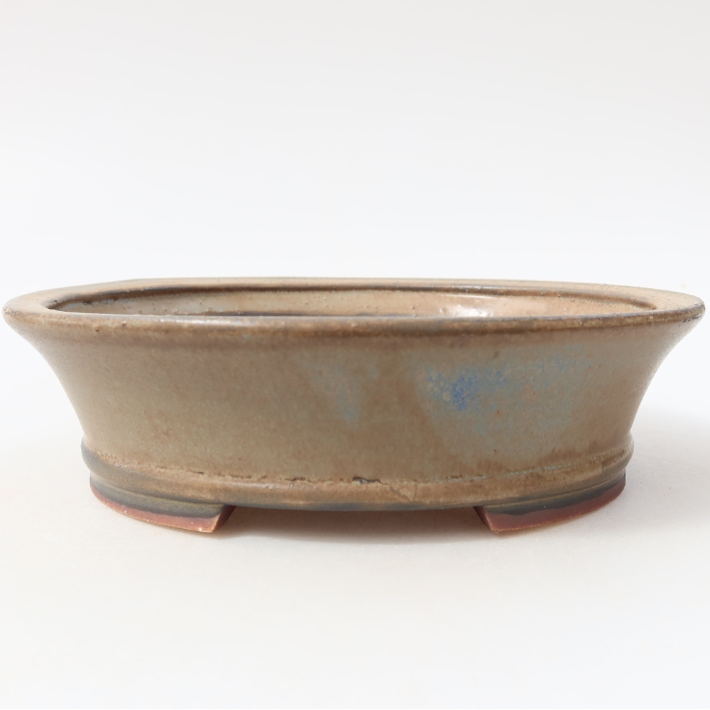 Pot à bonsaï en céramique 17,5 x 16,5 x 5 cm, couleur bleue