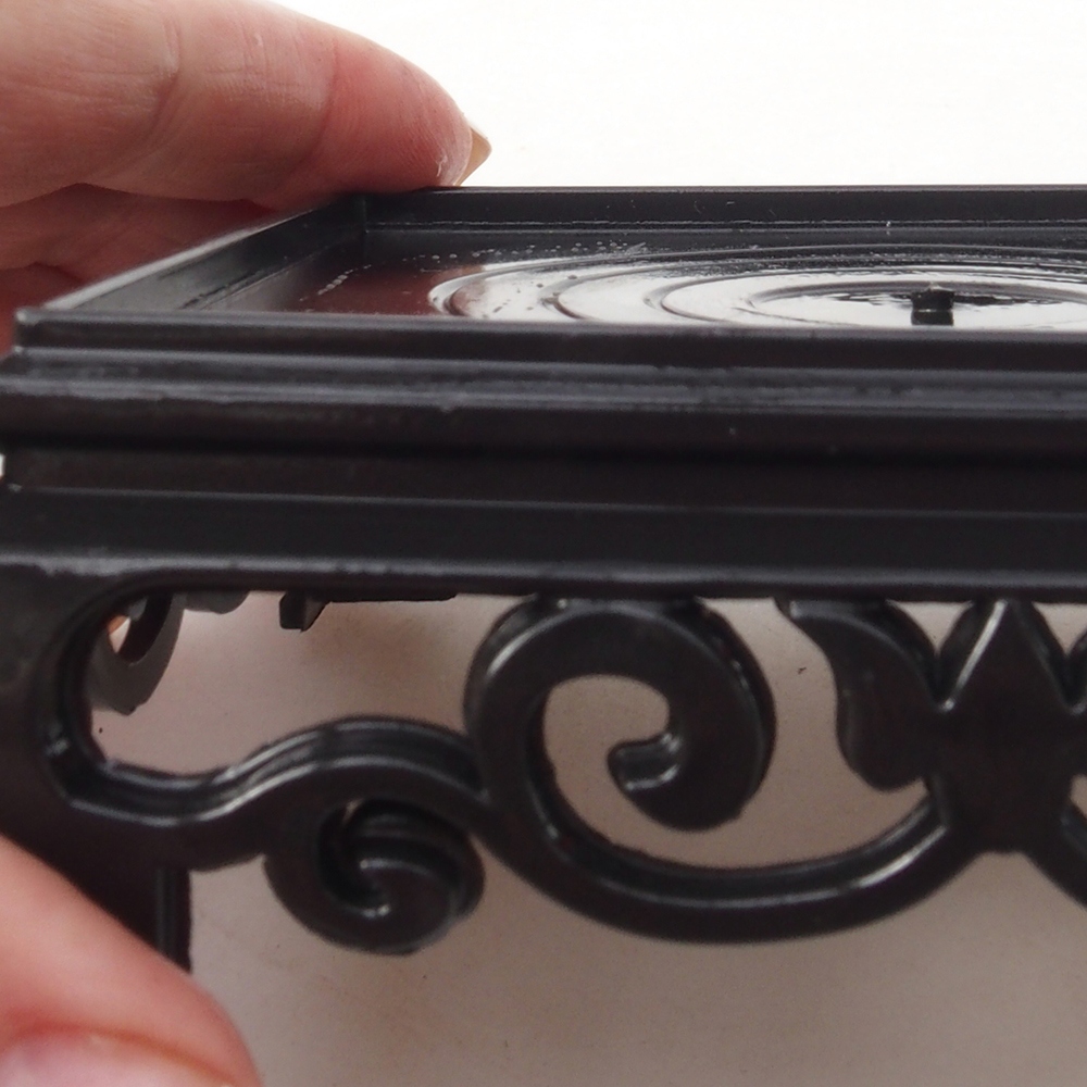 Table de bonsaï en plastique carrée 11 x 11 x 3,5 cm, couleur noire