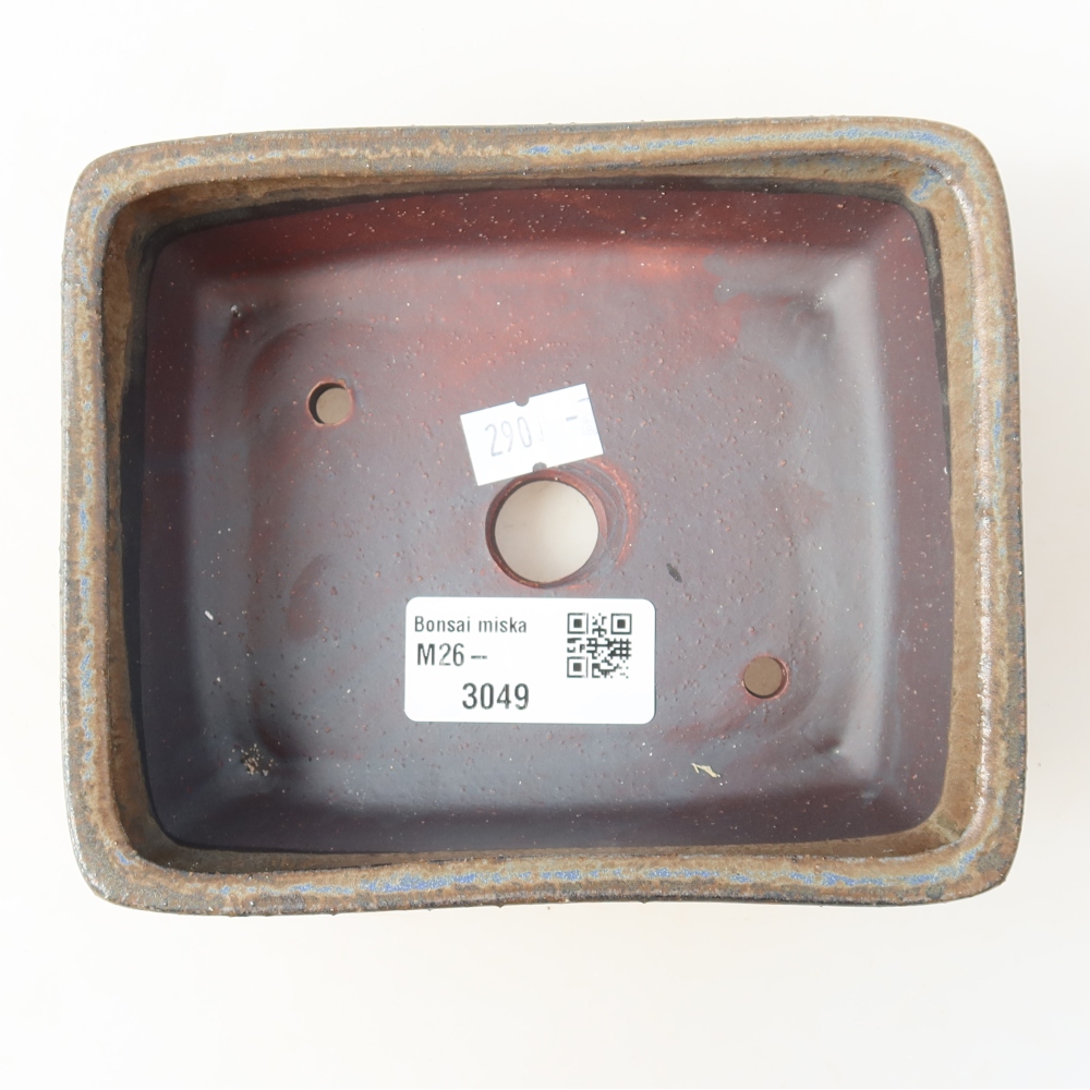 Pot à bonsaï en céramique 13,5 x 11 x 5 cm, couleur marron