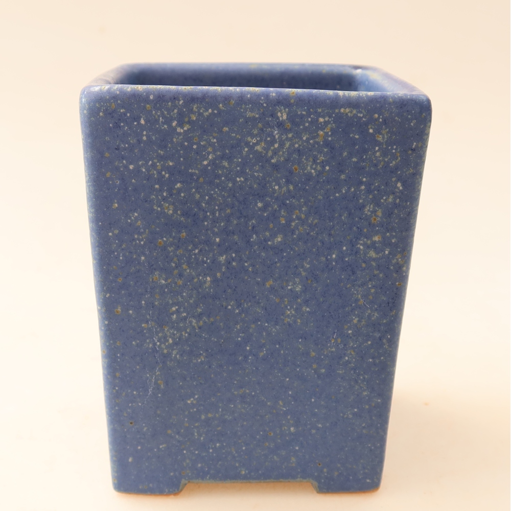 Pot à bonsaï en céramique 7,5 x 7,5 x 10 cm, couleur bleue