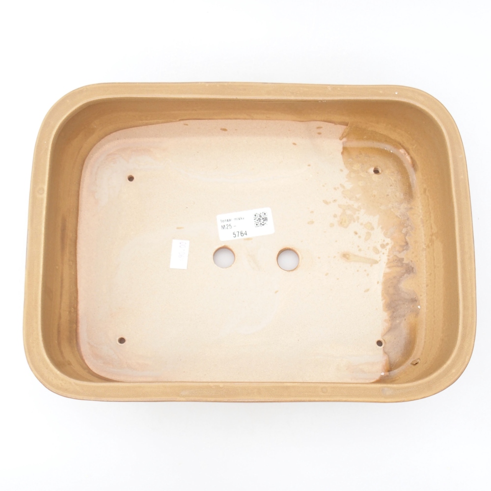 Bol à bonsaï en céramique 28 x 21 x 7,5 cm, couleur beige