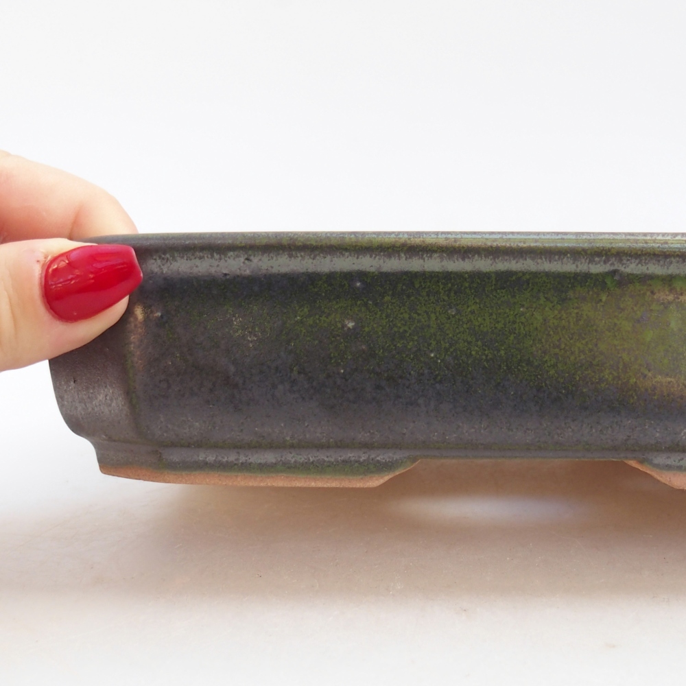 Bol à bonsaï en céramique 19 x 13 x 4 cm, vert