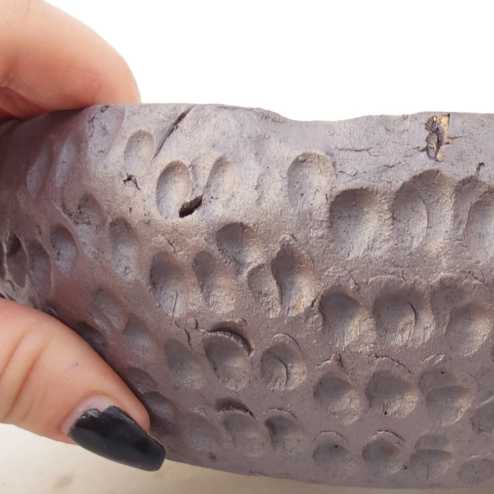 Bol à bonsaï en céramique 17 x 17 x 6,5 cm, couleur métal