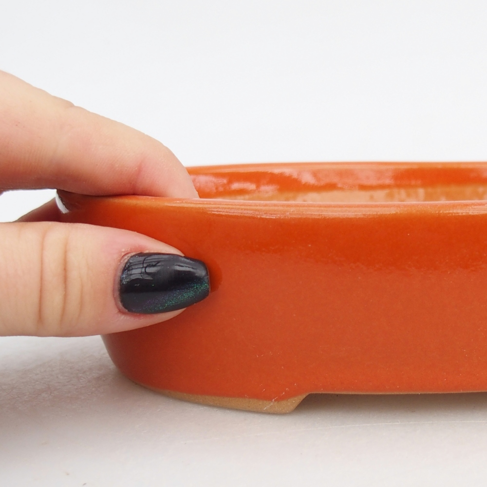 Bol à bonsaï en céramique 17 x 14 x 4 cm, orange