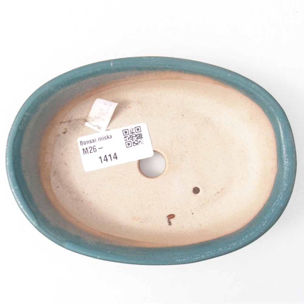 Bol à bonsaï en céramique 14,5 x 10,5 x 3,5 cm, couleur bleu