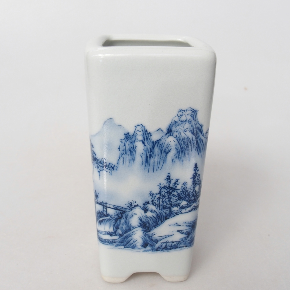 Bol à bonsaï en céramique 5,5 x 5,5 x 12 cm, couleur blanc