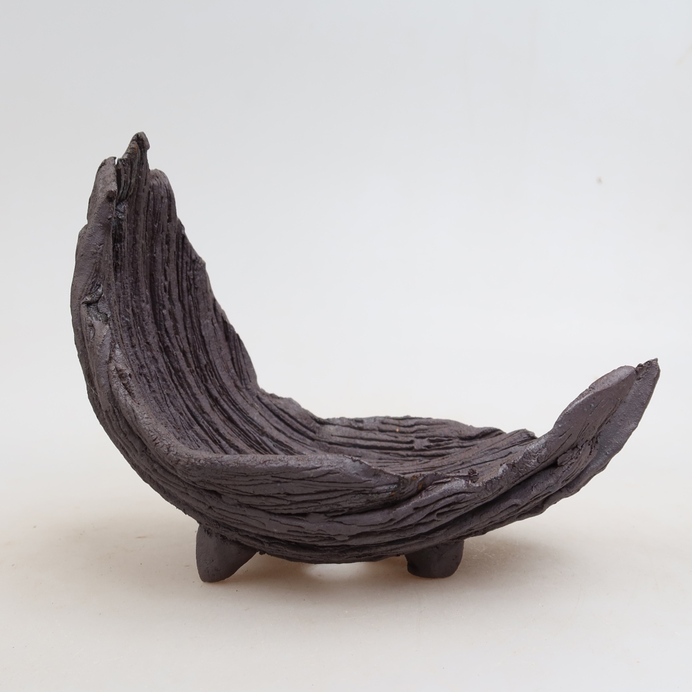 Coquille en céramique  14,5 x 11 x 12,5 cm, couleur marron