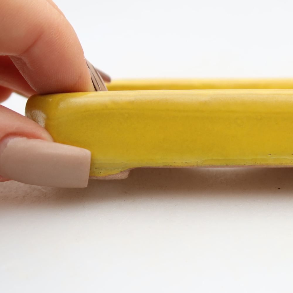 Bol à bonsaï en céramique 10 x 8 x 2 cm, jaune