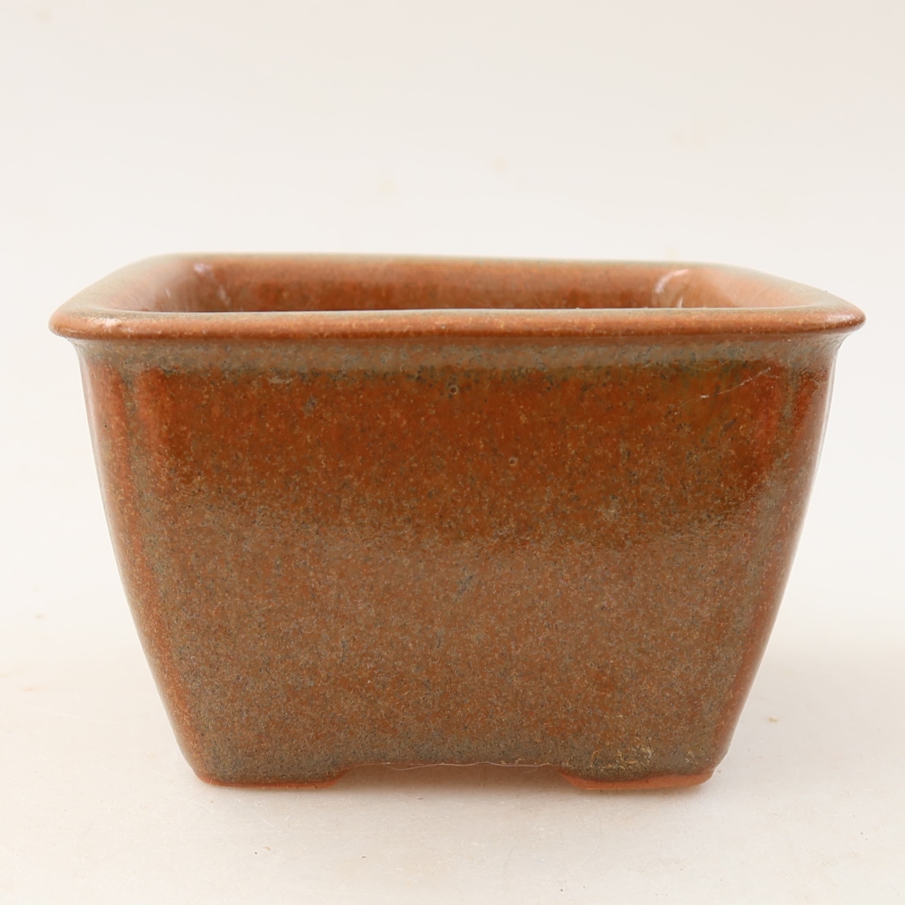 Bol à bonsaï en céramique 8,5 x 8,5 x 5,5 cm, brun
