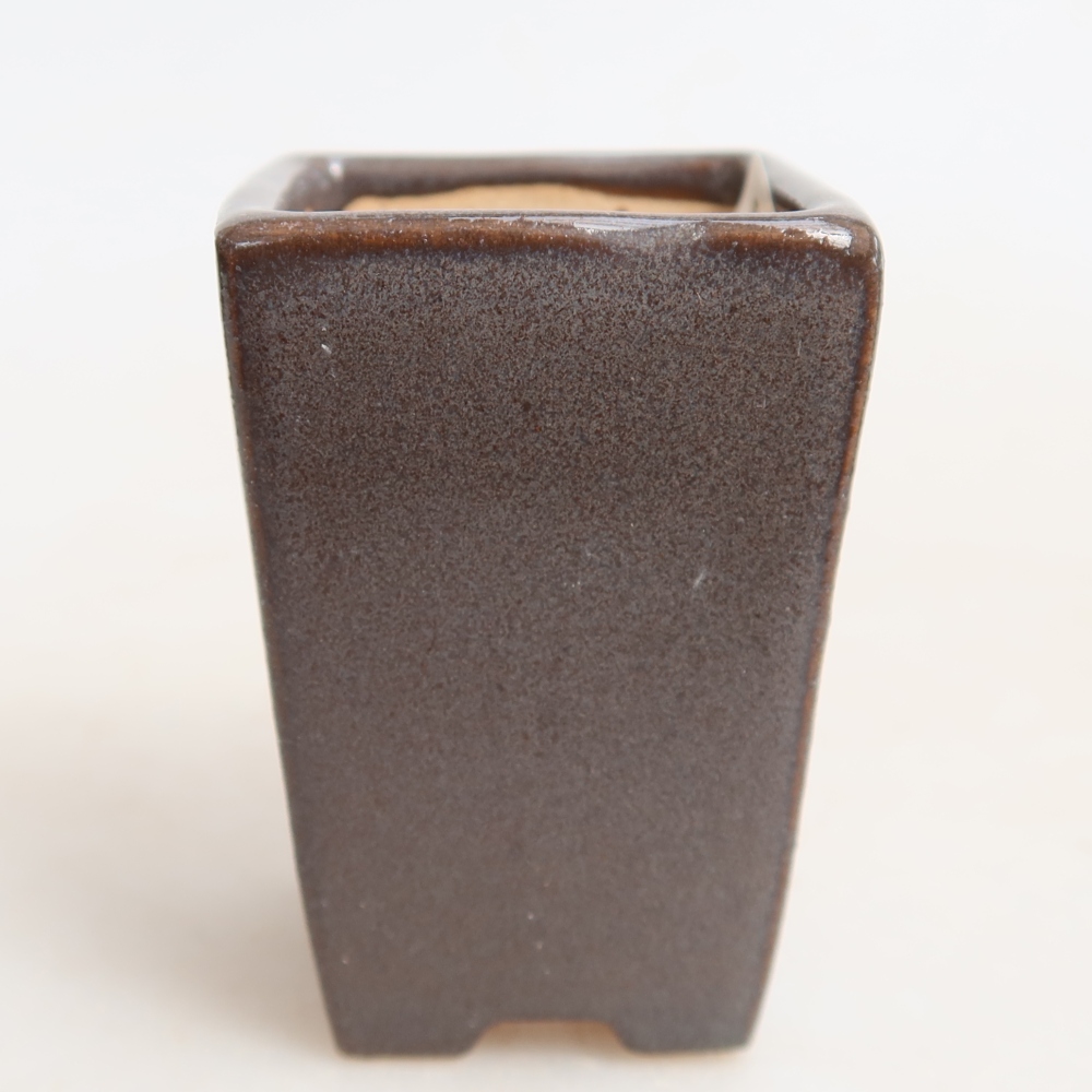 Pot à bonsaï en céramique 3,5 x 3,5 x 5 cm, couleur grise