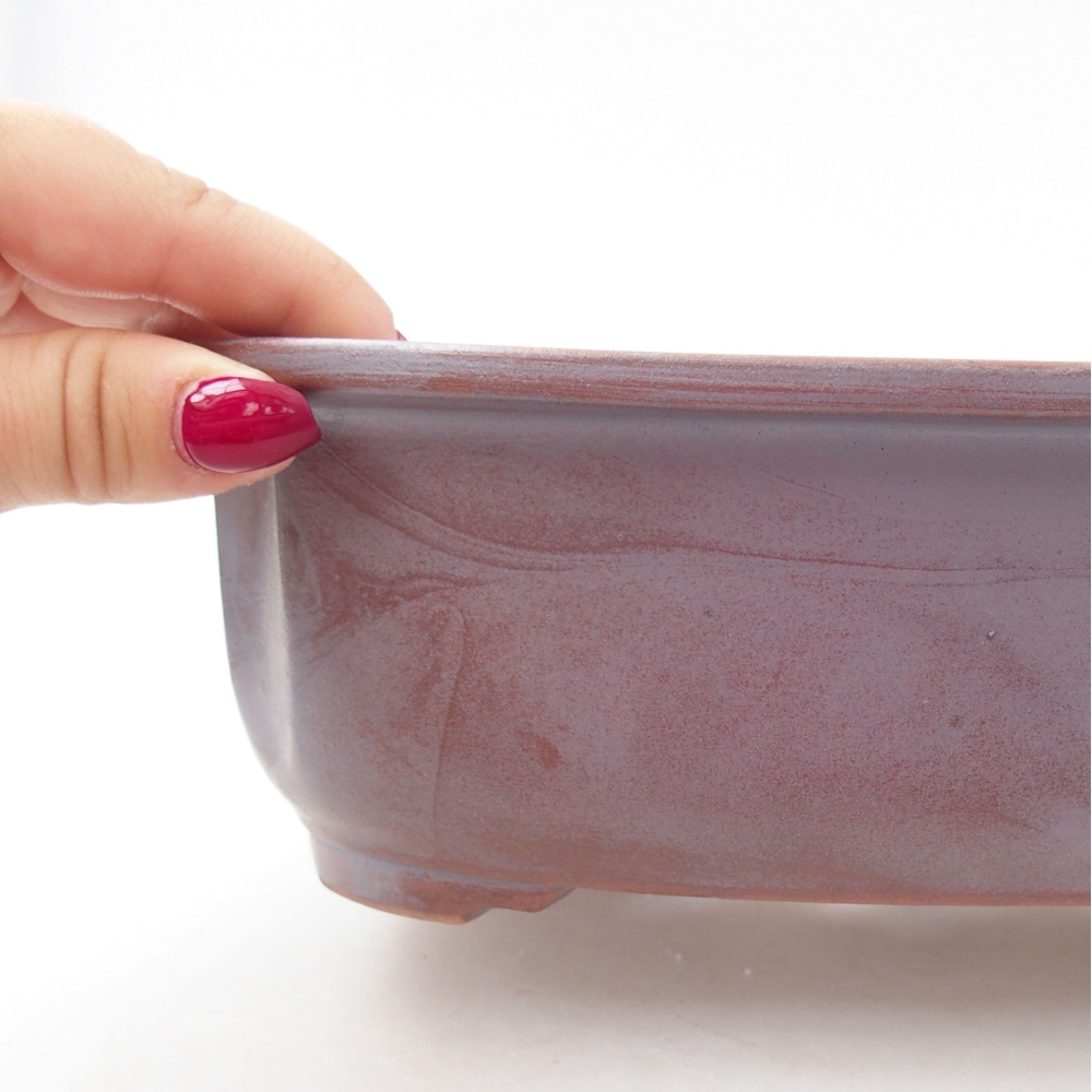 Bol à bonsaï en céramique 24,5 x 21 x 7 cm, couleur métal