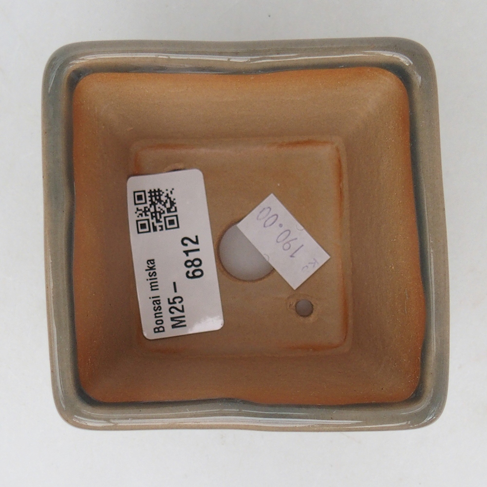 Bol à bonsaï en céramique 7,5 x 7,5 x 7 cm, gris