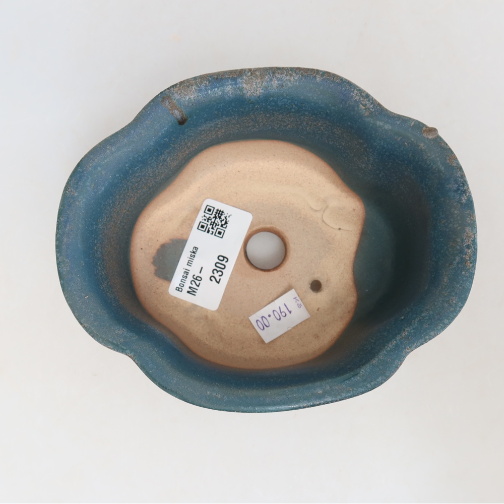 Pot à bonsaï en céramique 13,5 x 11 x 6 cm, couleur bleue