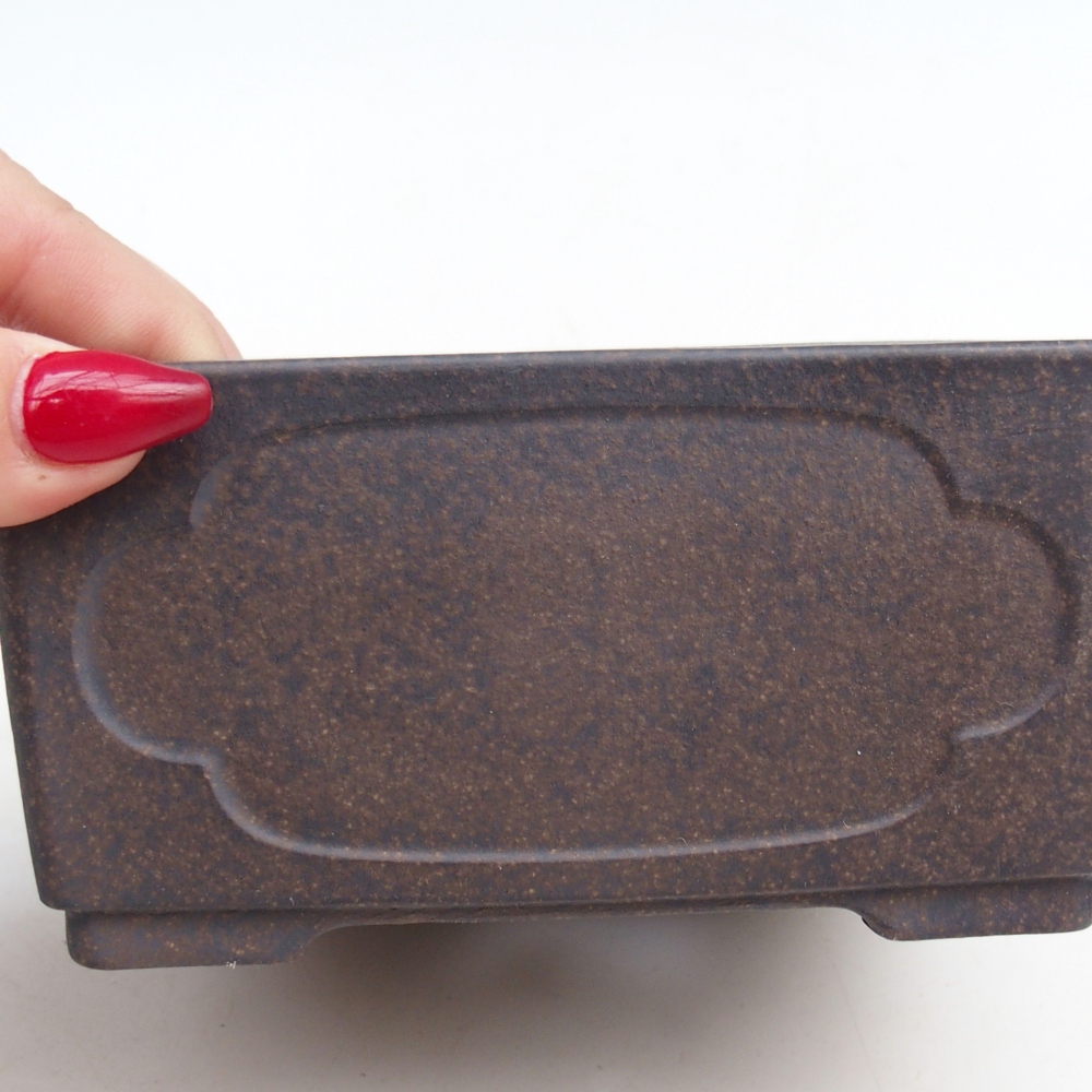 Bol à bonsaï en céramique 12,5 x 12,5 x 6,5 cm, couleur ocre brunâtre