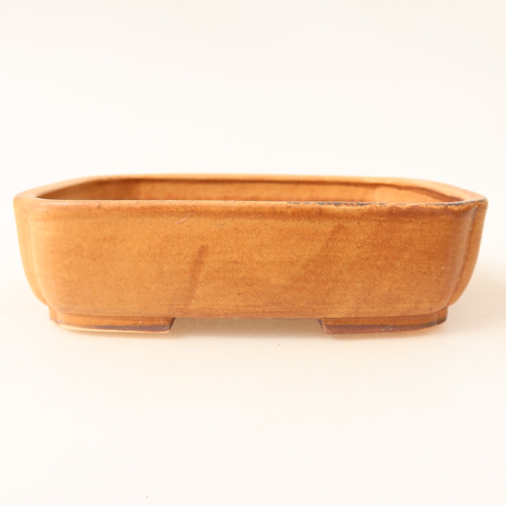 Pot à bonsaï en céramique 18 x 14 x 4,5 cm, couleur rose