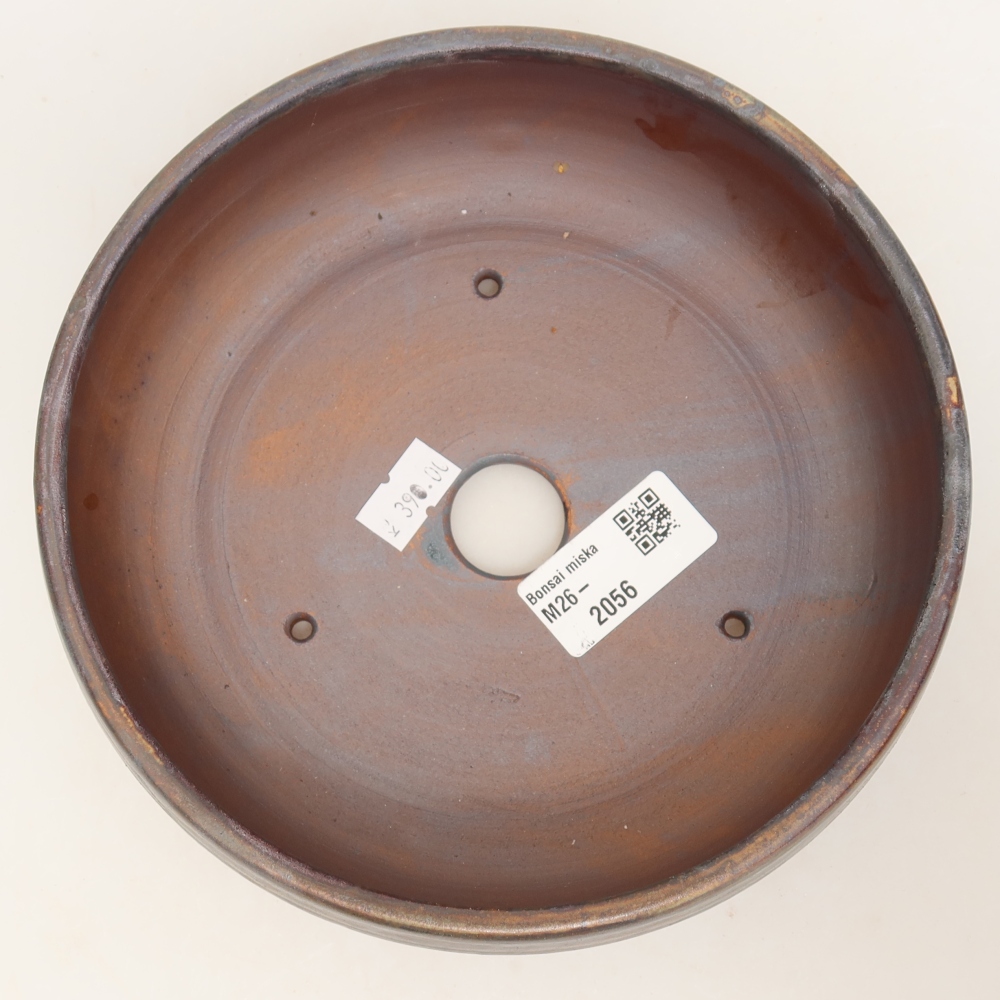 Pot à bonsaï en céramique 17 x 17 x 5,5 cm, couleur marron