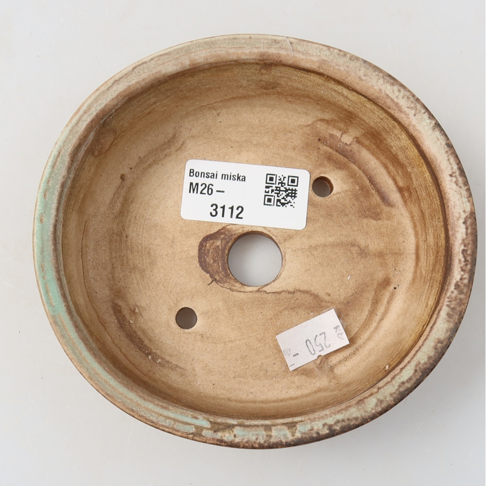 Pot à bonsaï en céramique 12,5 x 11,5 x 3,5 cm, couleur verte