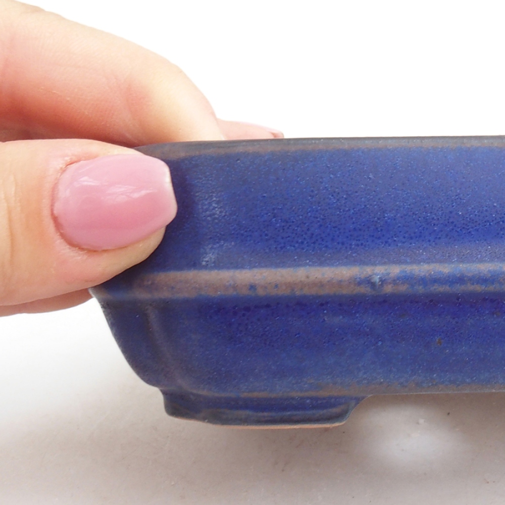 Bol à bonsaï en céramique 12 x 10 x 4 cm, couleur bleu