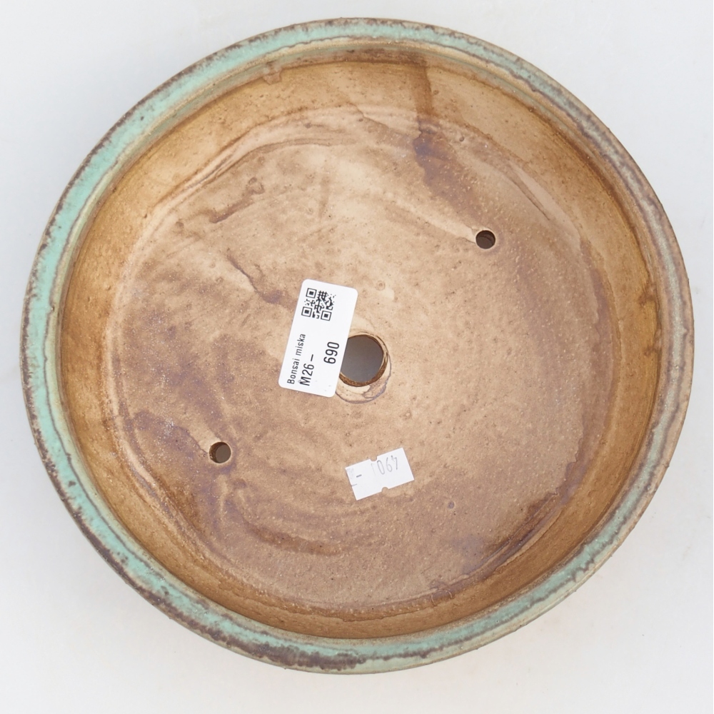 Bol à bonsaï en céramique 21,5 x 21,5 x 6 cm, vert