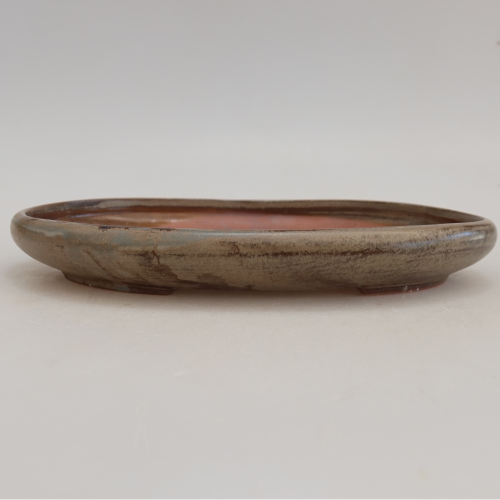 Bol à bonsaï en céramique 22,5 x 16,5 x 3 cm, brun