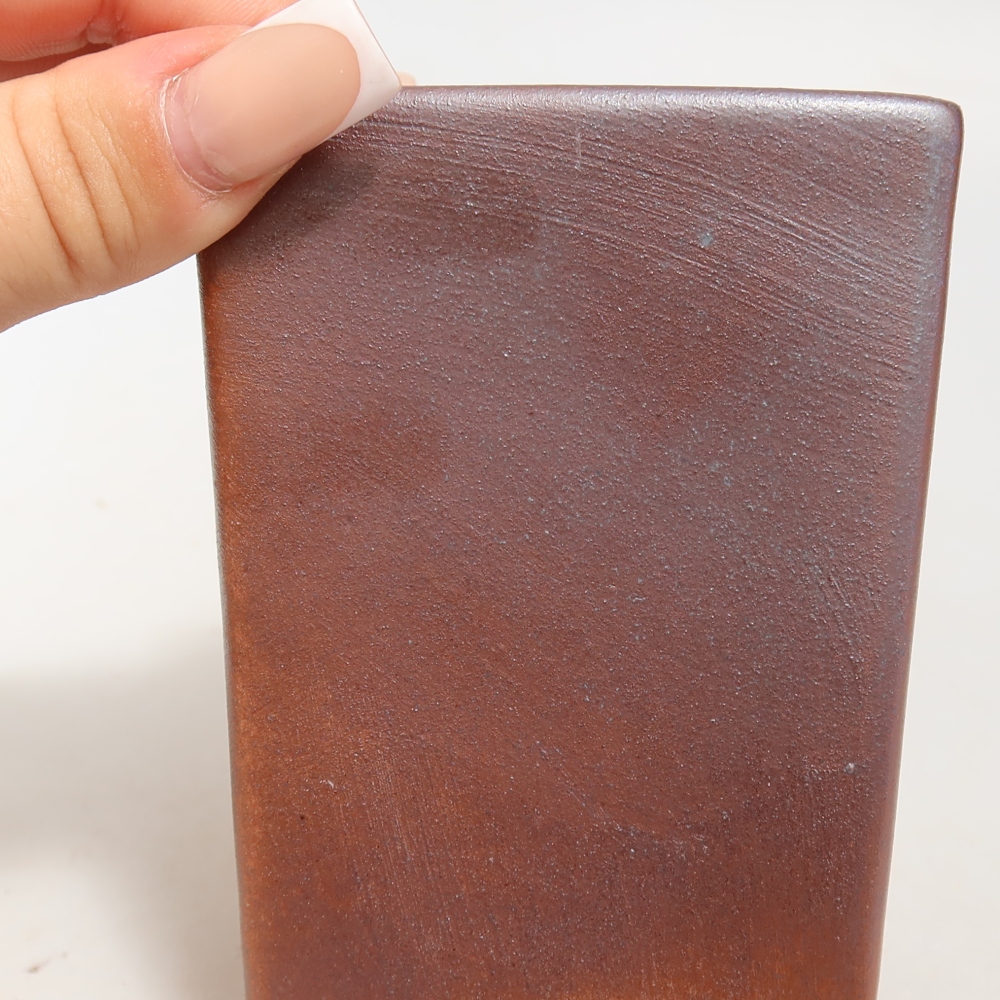 Pot à bonsaï en céramique 7,5 x 7,5 x 9,5 cm, couleur métallique