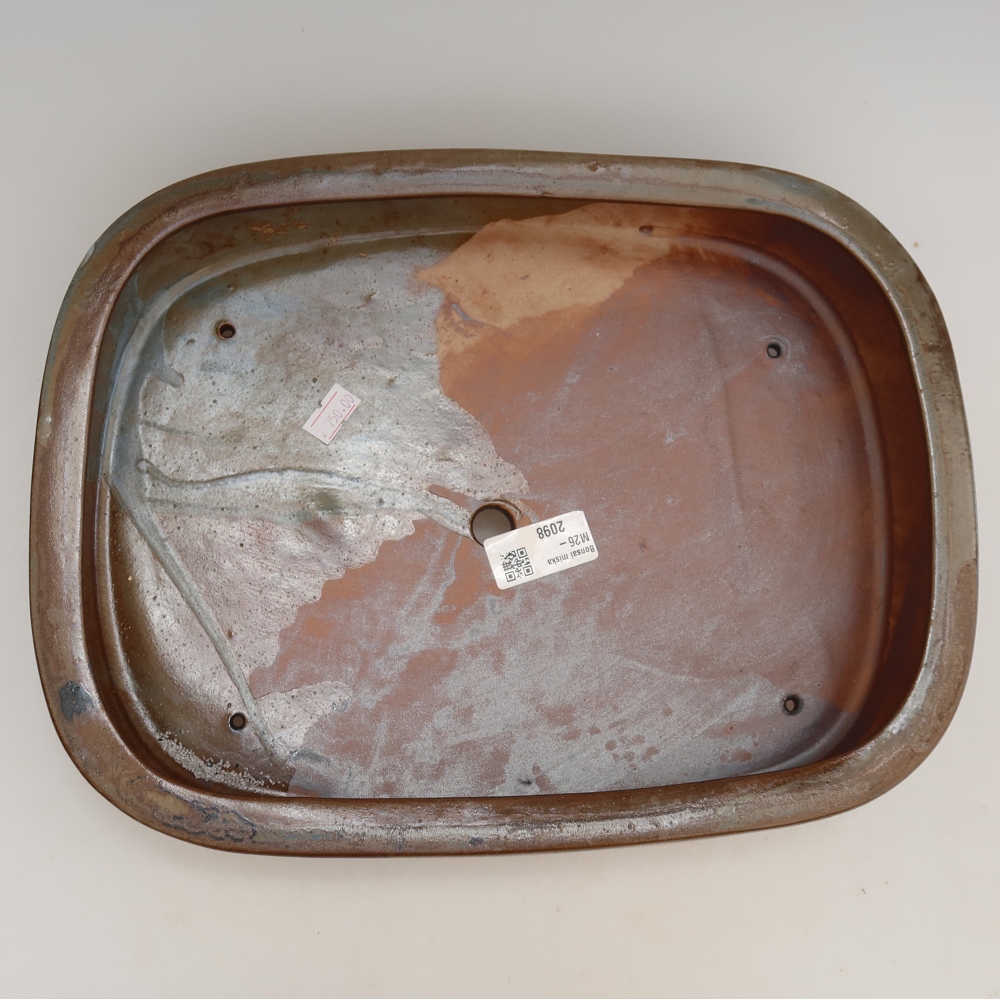 Pot à bonsaï en céramique 32 x 24,5 x 6,5 cm, couleur marron