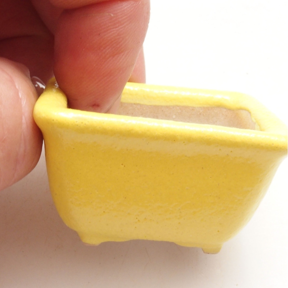Bol à bonsaï en céramique 4 x 3 x 2,5 cm, jaune