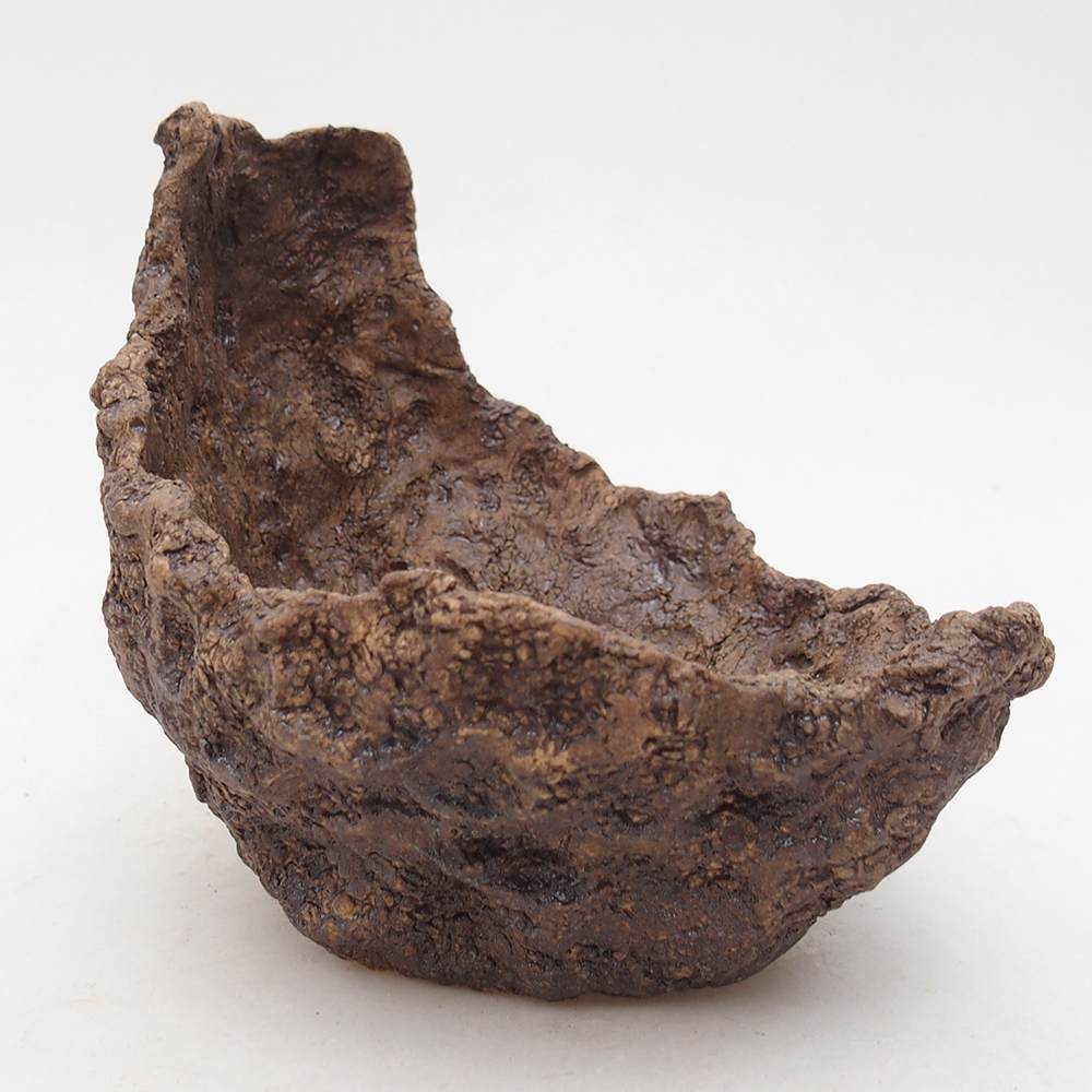 Coquille en céramique 14 x 14 x 13 cm , couleur marron