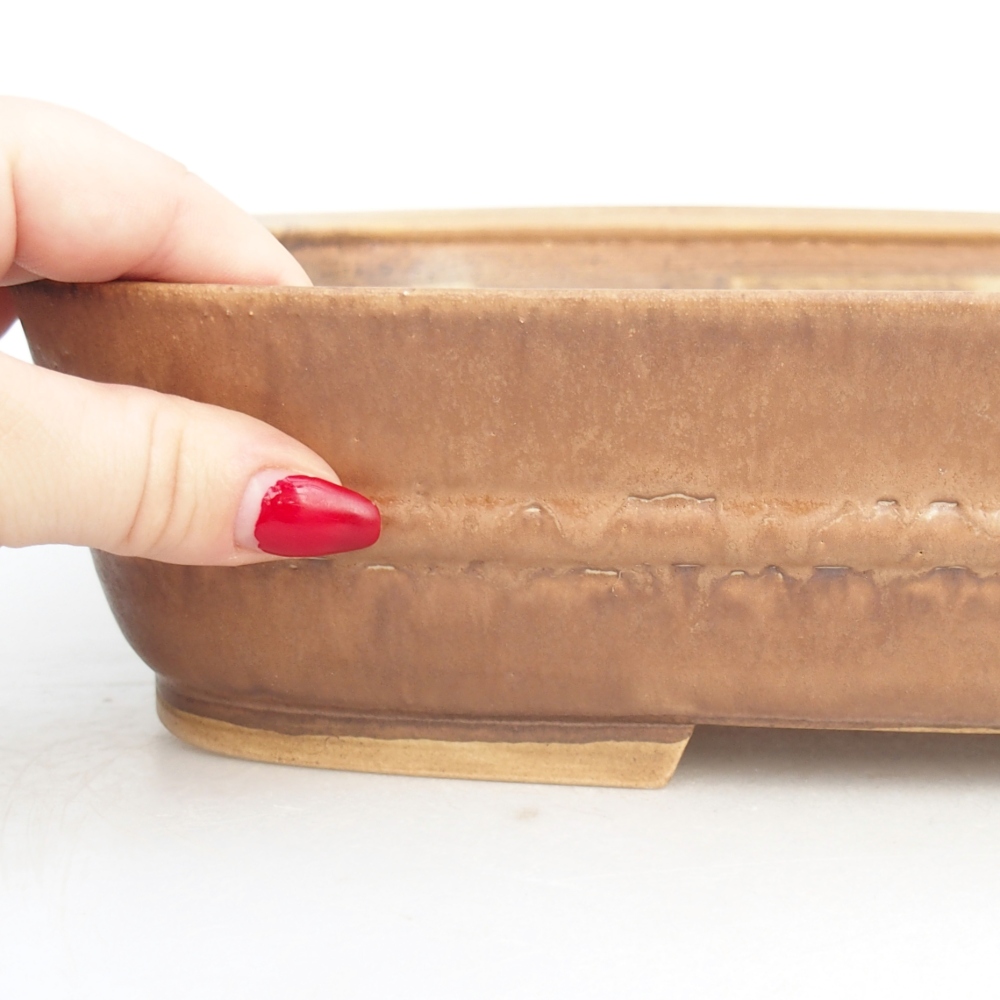 Bol à bonsaï en céramique 29,5 x 24 x 7 cm, rose