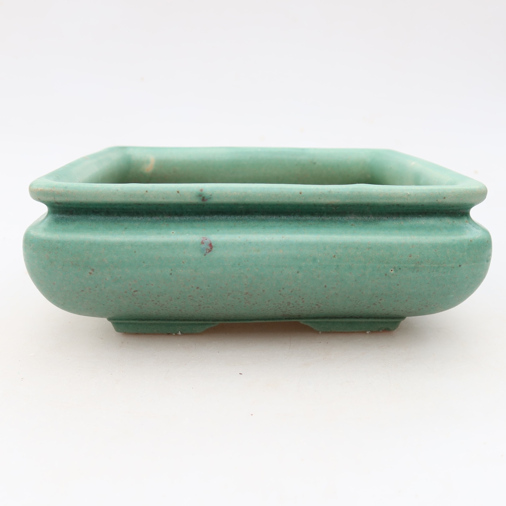Bol à bonsaï en céramique 15,5 x 15,5 x 6 cm, vert
