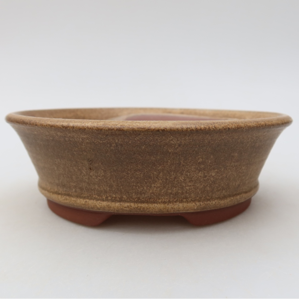 Bol à bonsaï en céramique 16 x 16 x 5 cm, brun