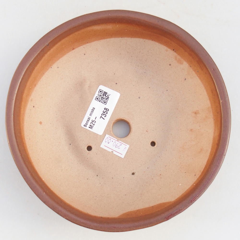 Bol à bonsaï en céramique 17,5 x 17,5 x 5 cm, couleur bordeaux