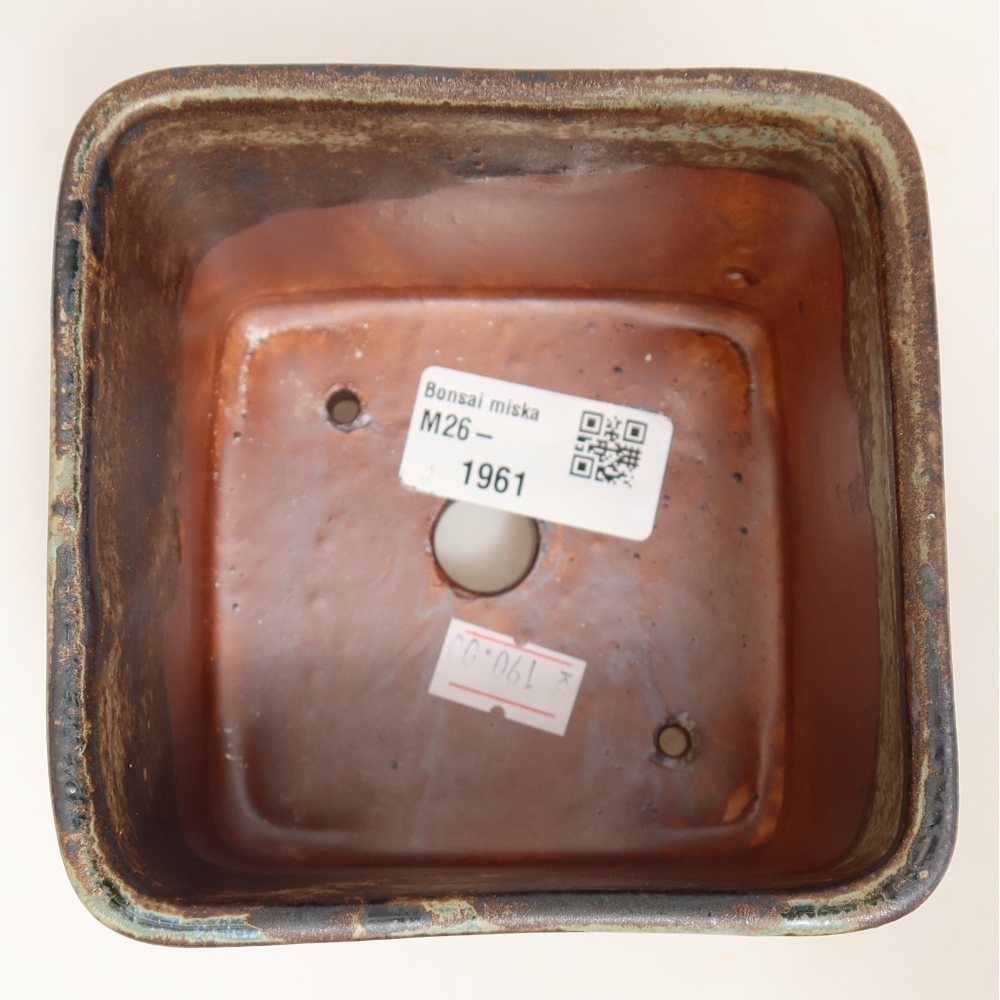 Pot à bonsaï en céramique 10 x 10 x 8,5 cm, couleur marron