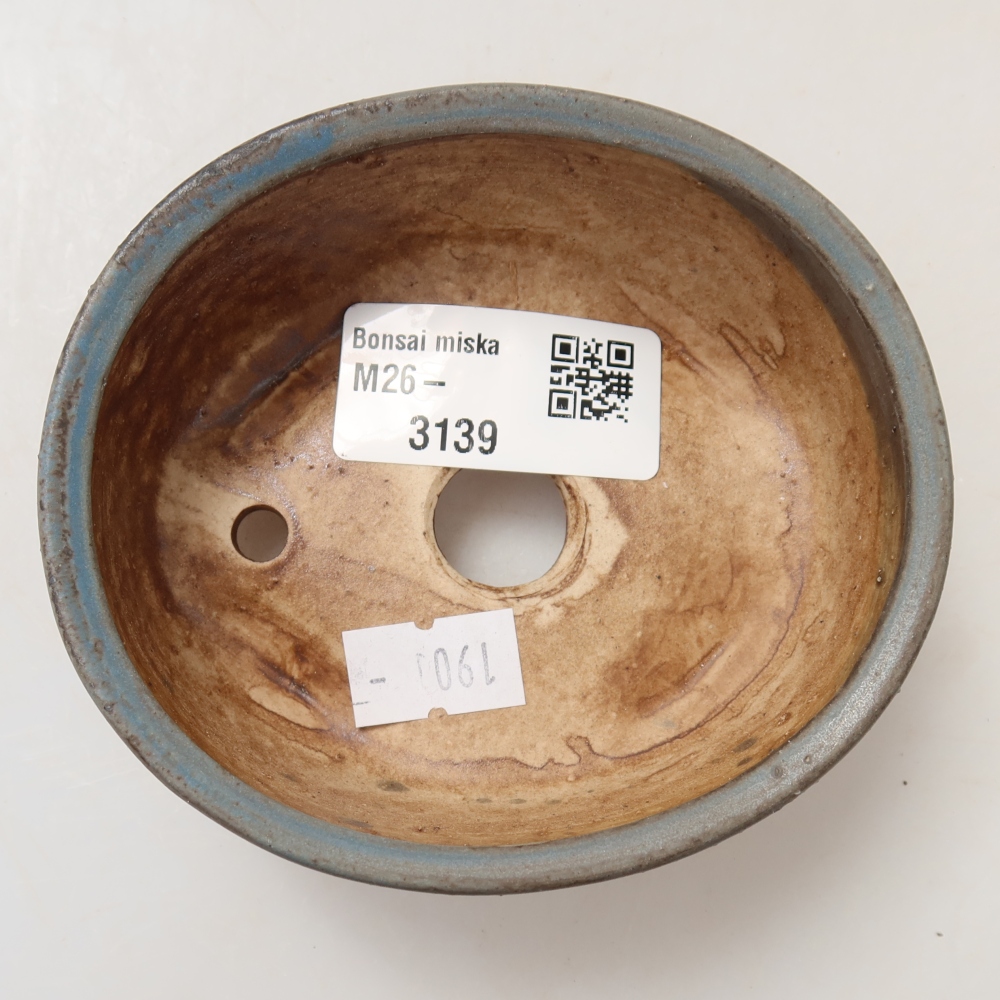 Pot à bonsaï en céramique 9,5 x 8 x 4 cm, couleur bleue