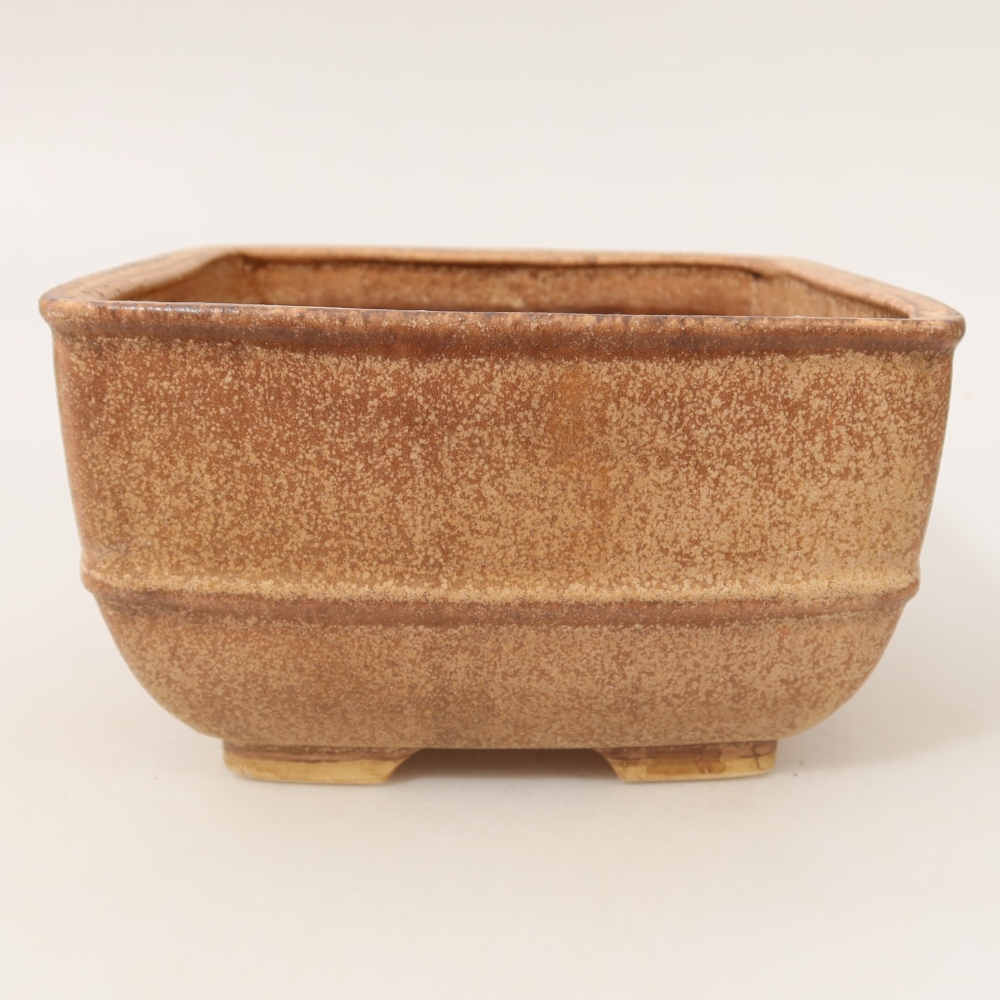 Pot à bonsaï en céramique 16,5 x 16,5 x 9,5 cm, couleur rose