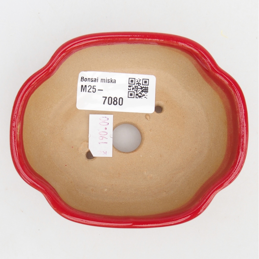 Bol à bonsaï en céramique 10,5 x 9 x 3,5 cm, couleur rouge