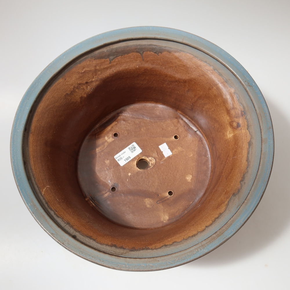 Pot à bonsaï en céramique 32 x 32 x 14 cm, couleur bleue