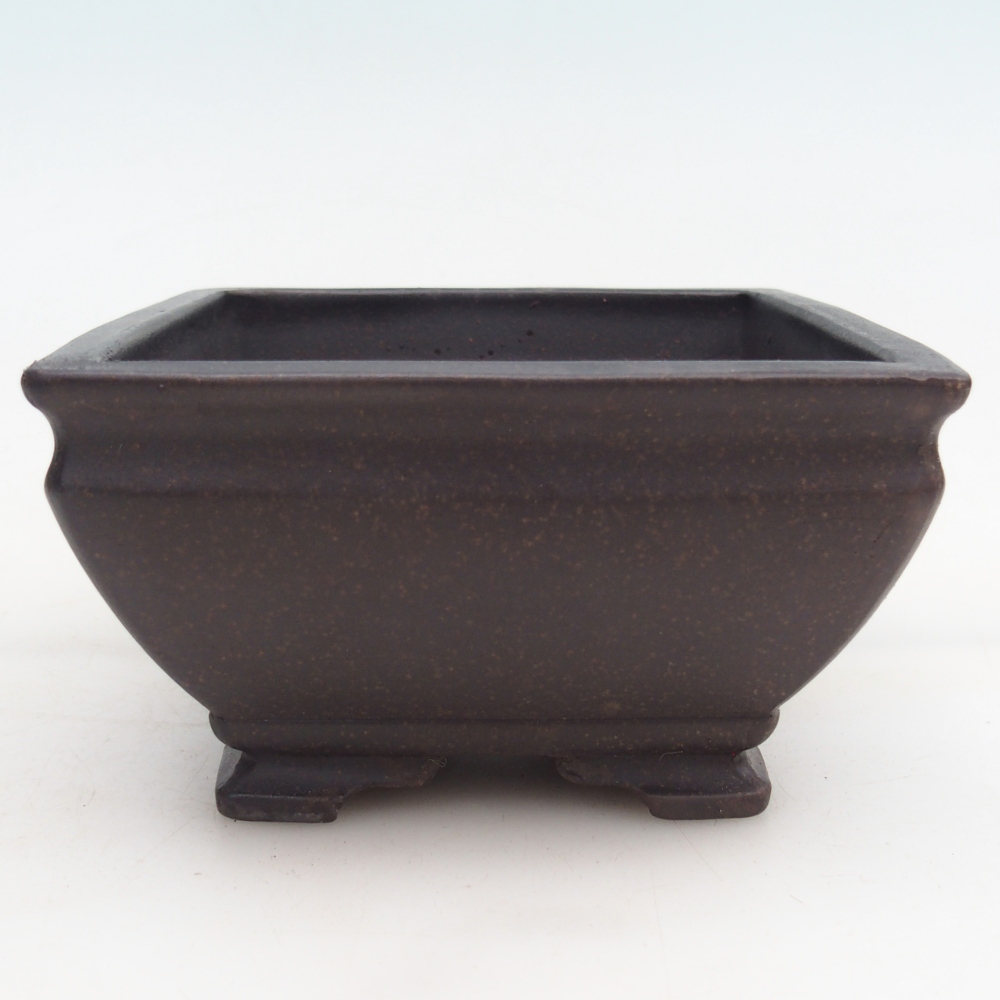 Bol à bonsaï en céramique 13 x 13 x 7 cm, couleur ocre brunâtre