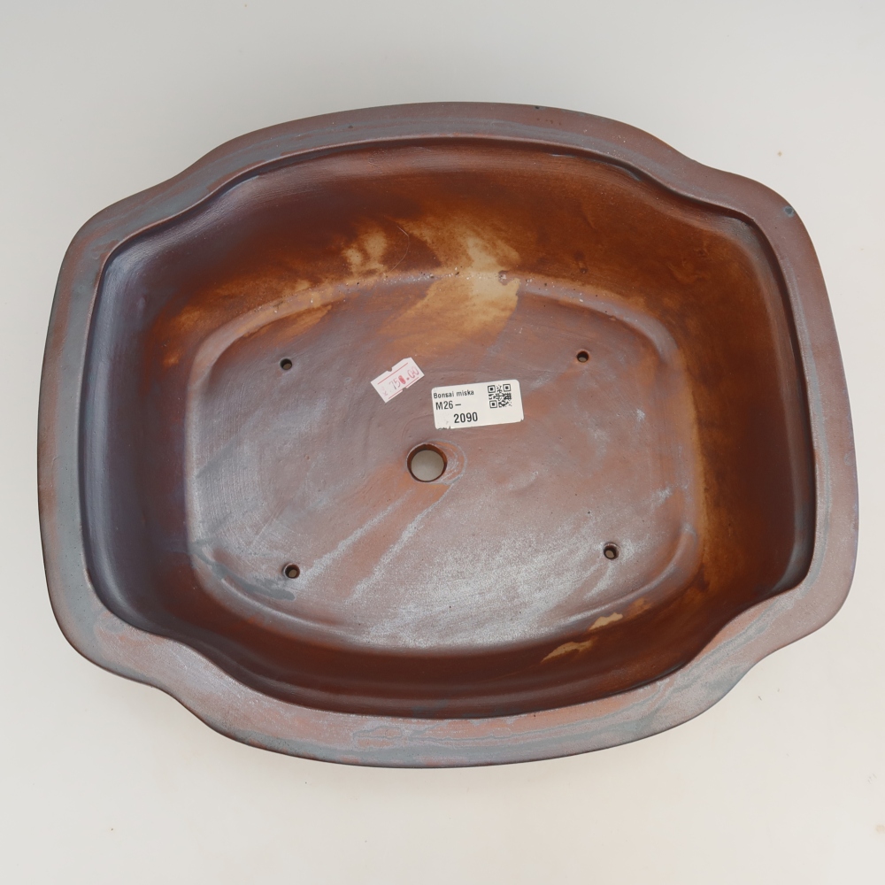 Pot à bonsaï en céramique 30,5 x 25,5 x 10,5 cm, couleur métallique