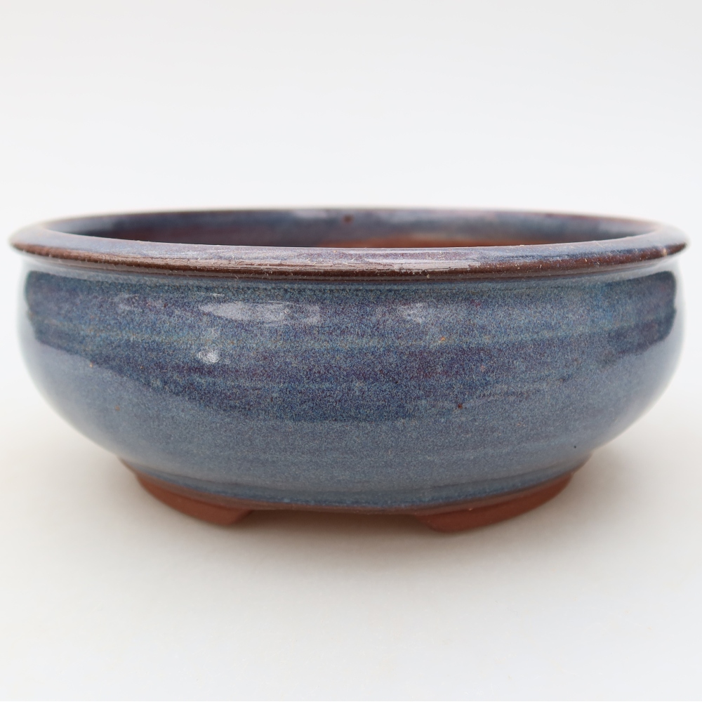 Bol à bonsaï en céramique 16 x 16 x 5 cm, couleur bleu