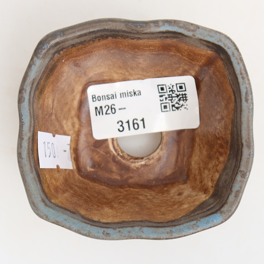 Bol à bonsaï en céramique 7 x 7 x 3,5 cm, couleur bleu