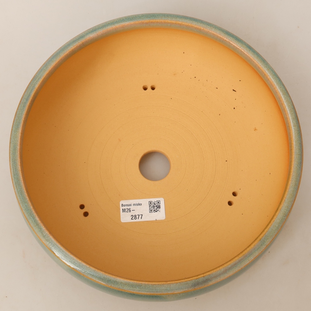 Pot à bonsaï en céramique 25 x 25 x 7,5 cm, couleur verte